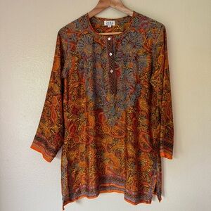 Ziba Paisley Buttoned Tunic